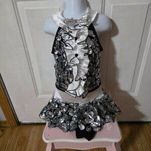 Silver Sequin Tuxedo Jazz Costume
